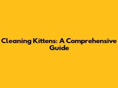 Cleaning Kittens: A Comprehensive Guide