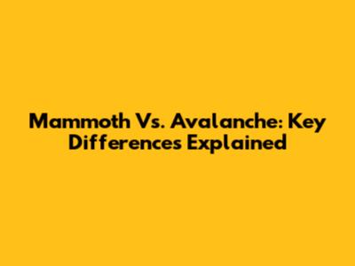 Mammoth Vs. Avalanche: Key Differences Explained
