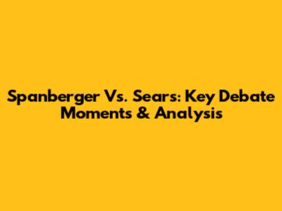 Spanberger Vs. Sears: Key Debate Moments & Analysis