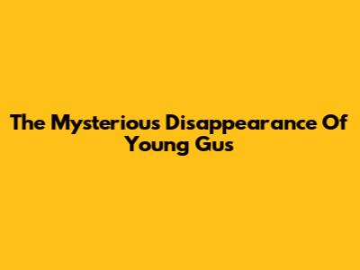 The Mysterious Disappearance Of Young Gus