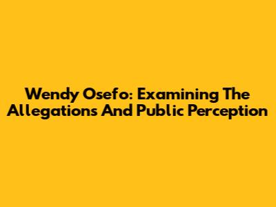 Wendy Osefo: Examining The Allegations And Public Perception